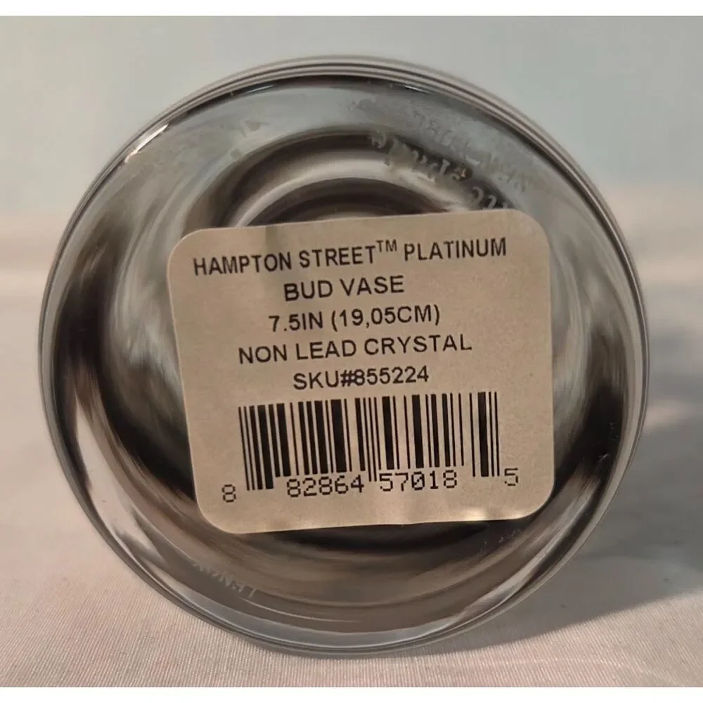 Kate Spade New York Hampton Street Platinum Crystal Bud Vase 7.5”